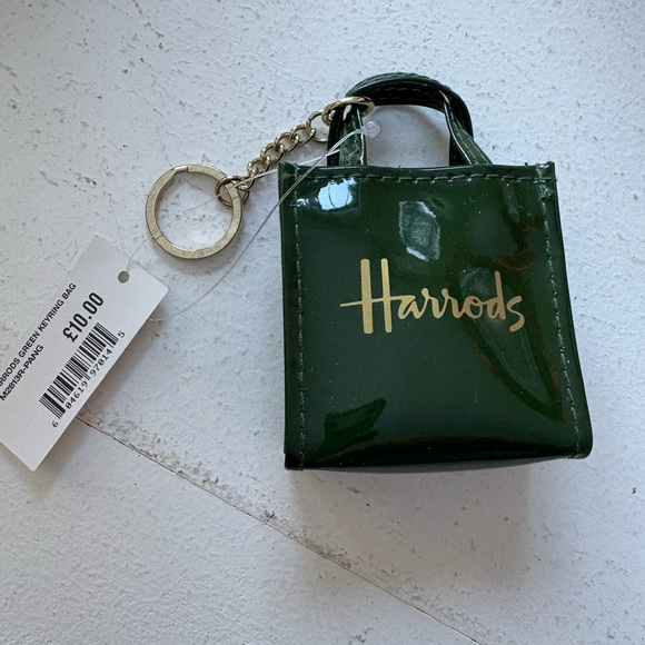 Harrods Glossy Green Tote Keychain - Picture 1 of 9